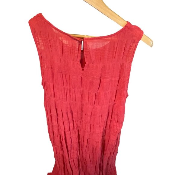 Max Studio NWT Red Long Sleeveless Tiered Cotton Dress Sz S - Picture 5 of 11
